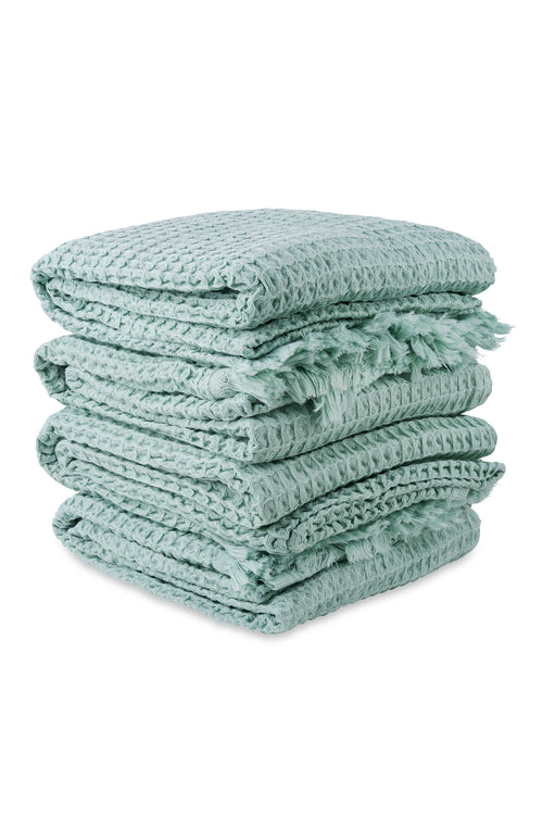 Waffle Mint x 4 Turkish Towel Bundle