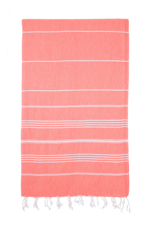 2 x Turkish Towel Bundle Coral & Teal