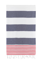 Turkish Towel Co Red Navy Towels